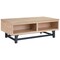 Saltoro Sherpi 54 Inch Rectangular Coffee Table, Lift Top, Natural Brown Elm Wood Veneer-